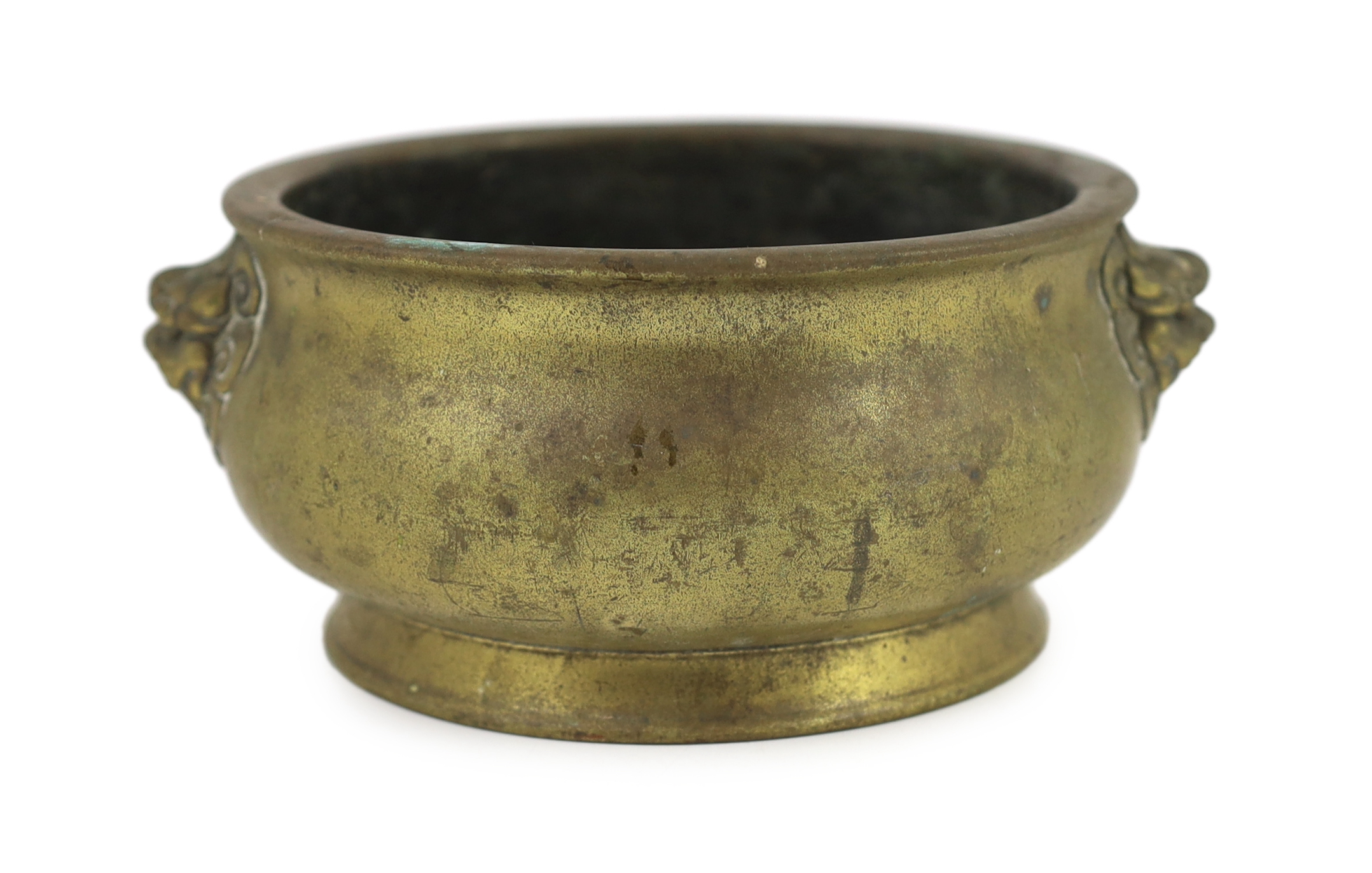 A Chinese polished bronze censer, gui, Xuande mark, 18th/19th century